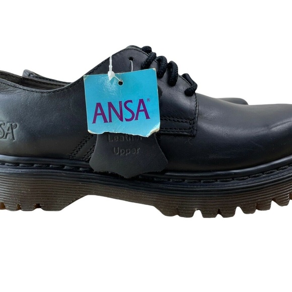 Mens ANSA | Black Leather Oxfords | LAM401ABK Size: 6.5 - Picture 2 of 10